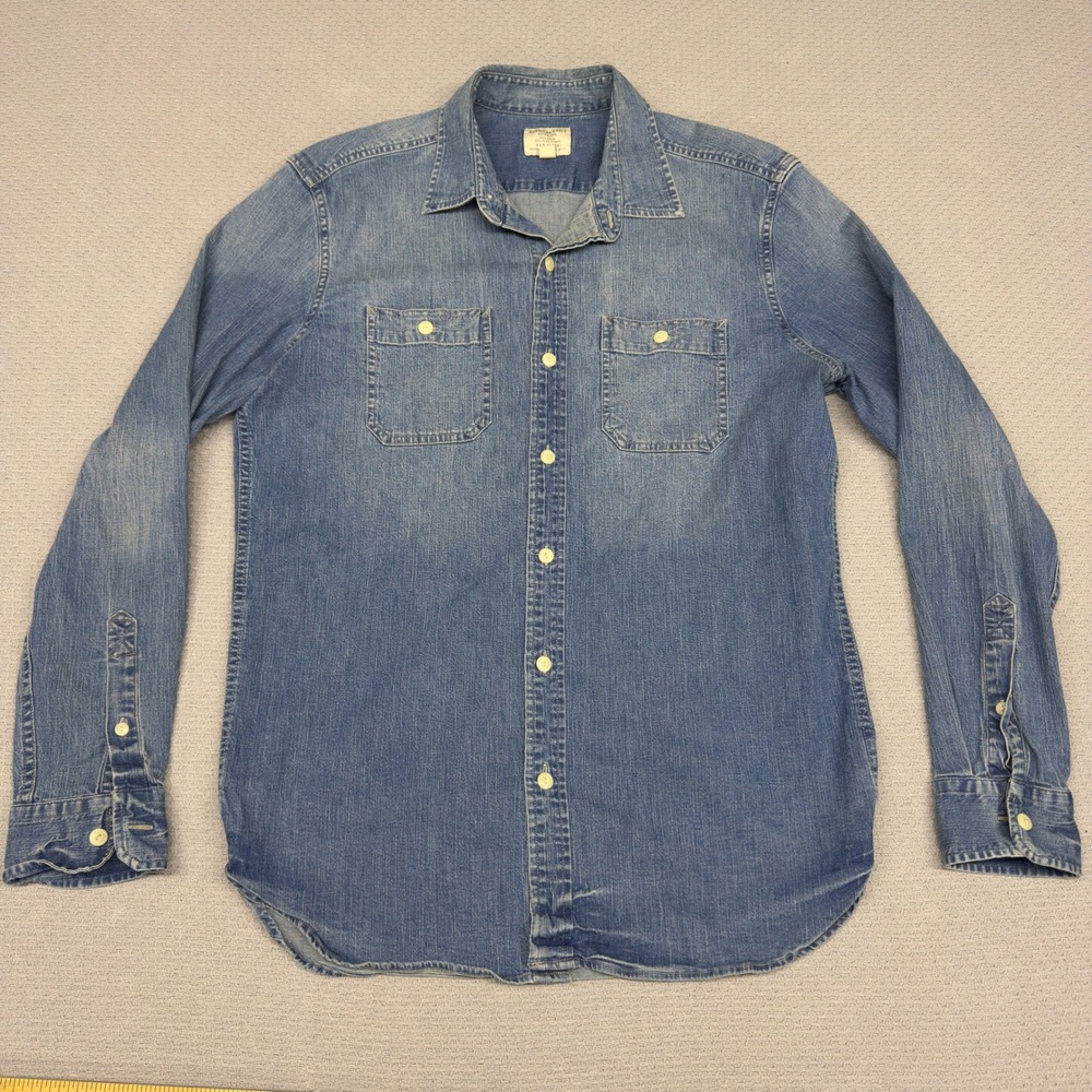 American Eagle Denim Shirt Mens Medium Blue Button Down Pockets Y2k Western
